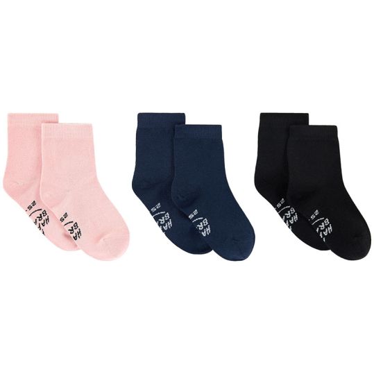 3-pack Socks Pink/Navy/Black