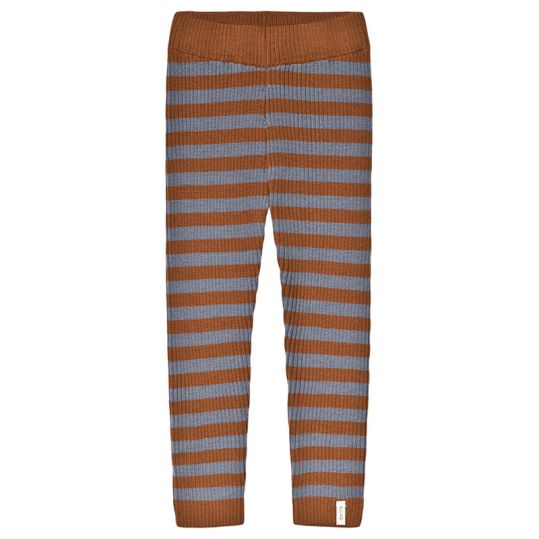 Kuling Wool Rib Bukser Brown/Blue Stripe