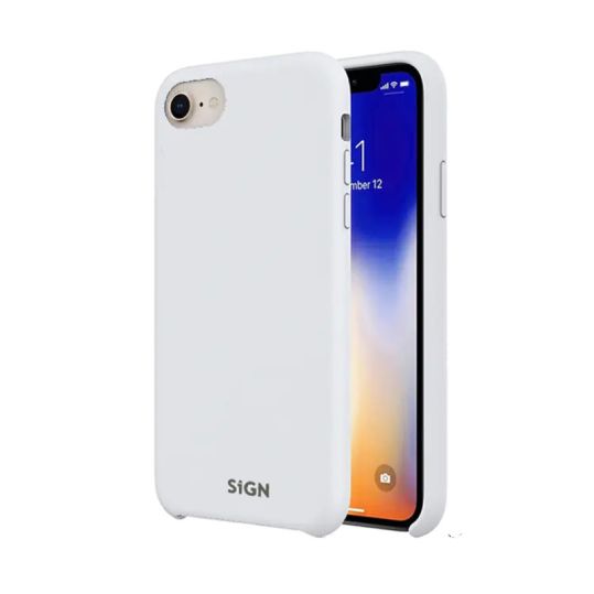 SiGN Liquid Silicone Deksel for iPhone 7 & 8/SE 2 - Hvit